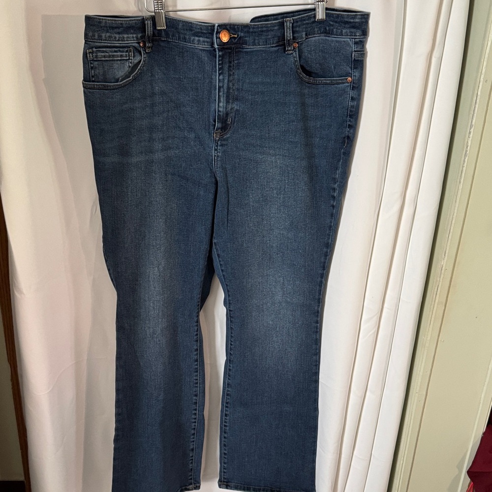 Lane Bryant Dark Blue Women's Straight-Leg High Rise Boot Jeans size 22